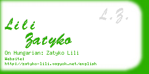 lili zatyko business card